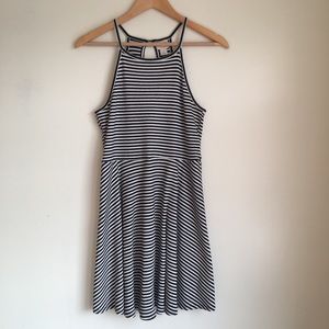 Mossimo B&W High Neck Ribbed Skater Dress